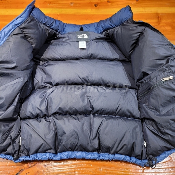 Vintage 00s North Face Nuptse 700 Goose Down Puffer Jacket Men Blue Men L - Picture 7 of 11